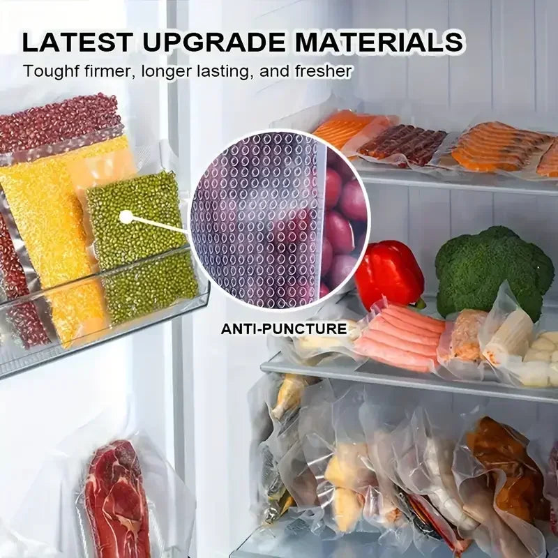 50Pcs Vacuum Sealer Bags, Disposable Airtight Compression Bag, Transparent Food Packaging Bag, for Meat,Fruit and Vegetable